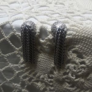 Monet Silver Tone Clip-on Earrings